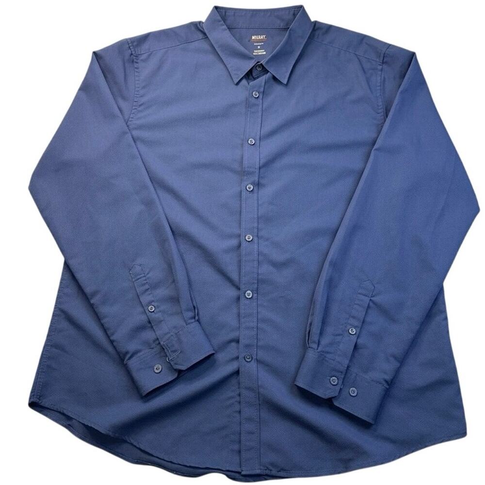 MIX&NY Dress Shirt Performance Textured Blue XL